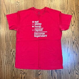 Jordan Eat Sleep Hoop Repeat Graphic T Basketball XL Red Nike March Madness